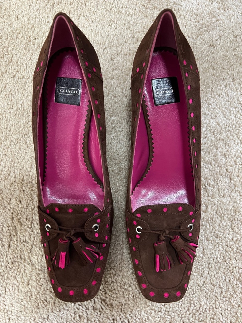 Coach Jude Kenia w Fushia Suede 6.5. Made in Italy - Picture 4 of 11